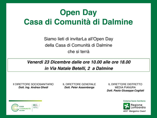 Open Day Casa di Comunità di Dalmine